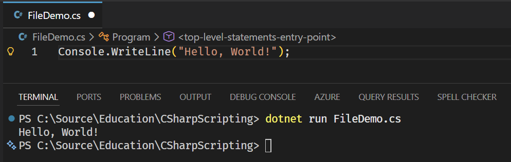 FirstSimpleCSharpScriptOutput