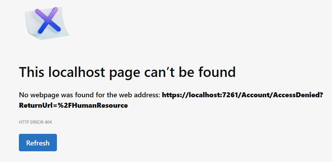 Human Resource Rejected Access Error Message