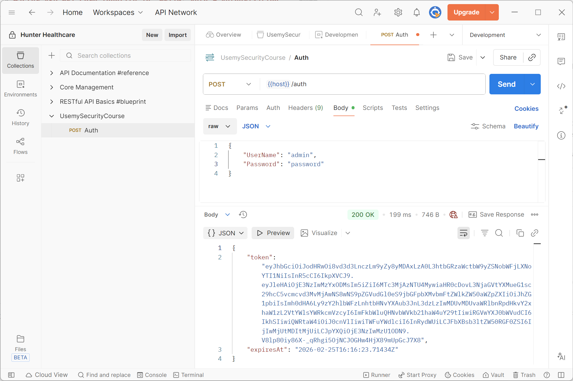 Calling the Auth endpoint from PostMan