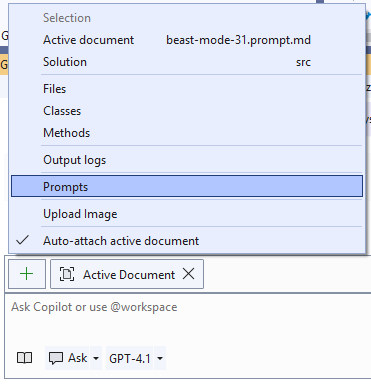 Adding the prompt file
